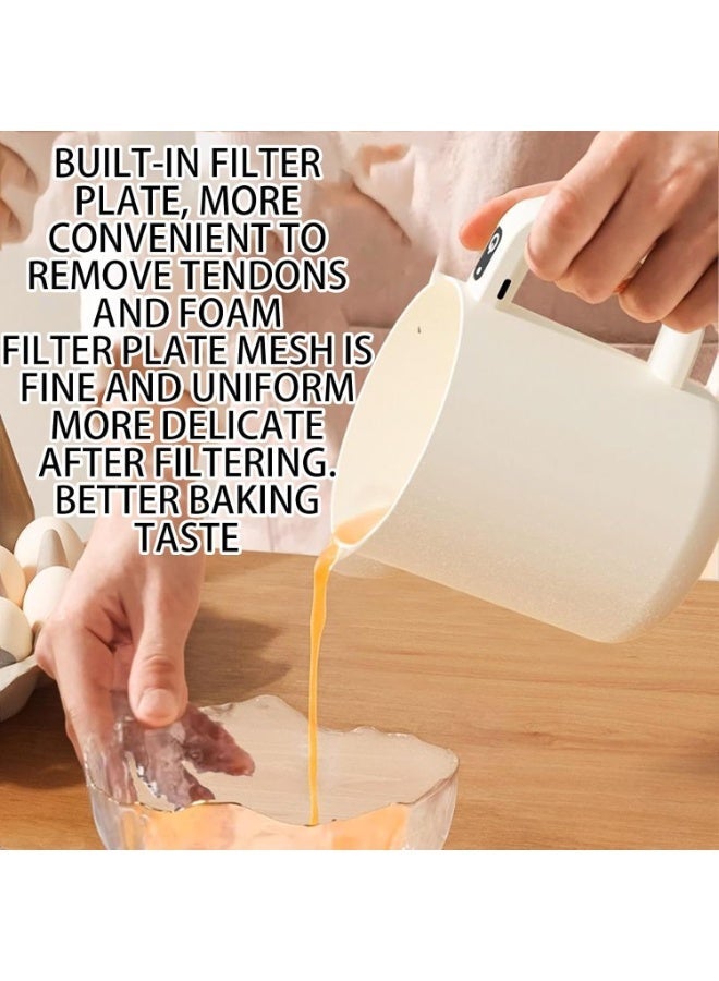 CMGTYYD. مصارع البيض - 2 في 1 مصارع البيض اليدوي اللاسلكي وفلتر ، وعاء 1L من الأرز ، الخلاط التلقائي ، أداة الخبز لتصفية الحليب السائل - Image 3